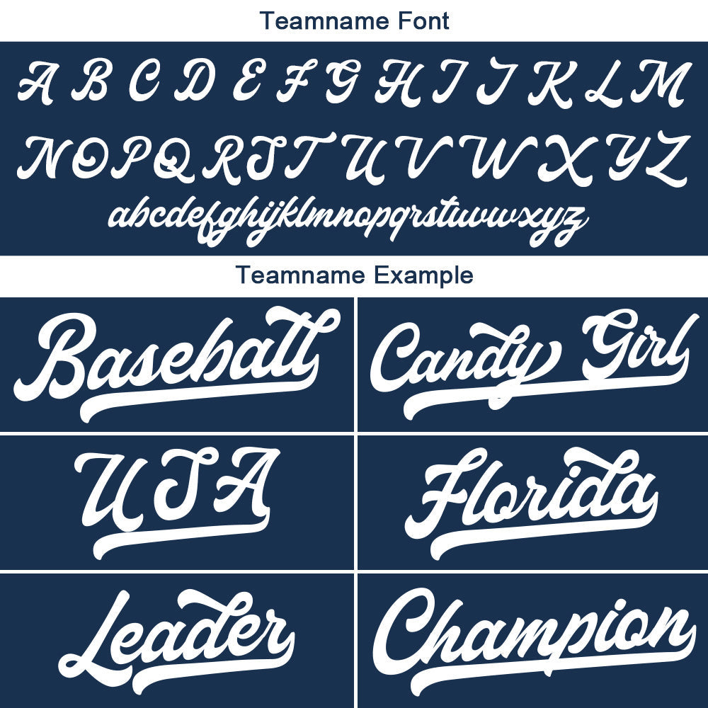 Camiseta de béisbol personalizada con diseño bordado & estilo hip hop & azul marino y blanco