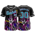 Camiseta de béisbol personalizada negra y verde con botones para hombre mujer adulto y joven Estampado de nombre número y logotipo