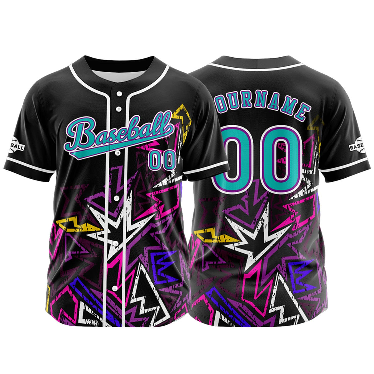 Camiseta de béisbol personalizada negra y verde con botones para hombre mujer adulto y joven Estampado de nombre número y logotipo