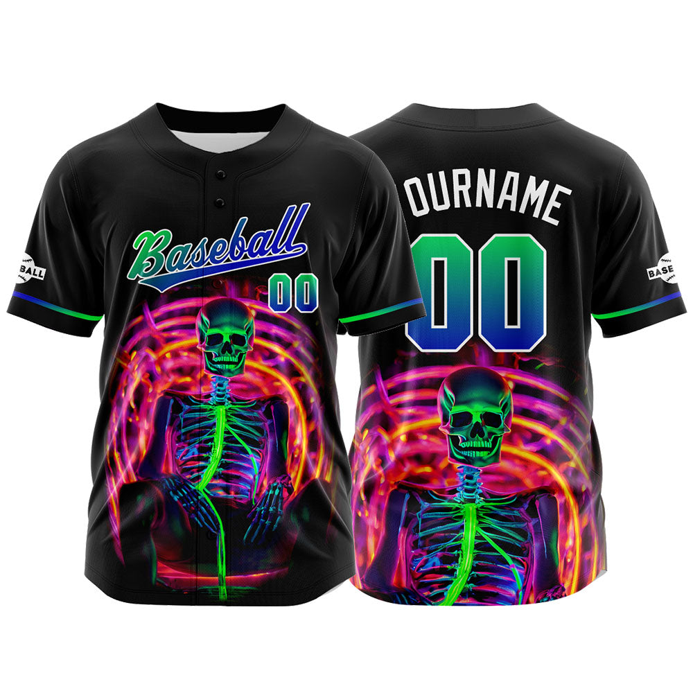 Camiseta de béisbol personalizada para hombres mujeres ni?os y jóvenes con bordados e impresión en verde y azul