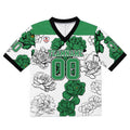 Camiseta de fútbol personalizada con nombre y número del equipo impresos y bordados-color verde
