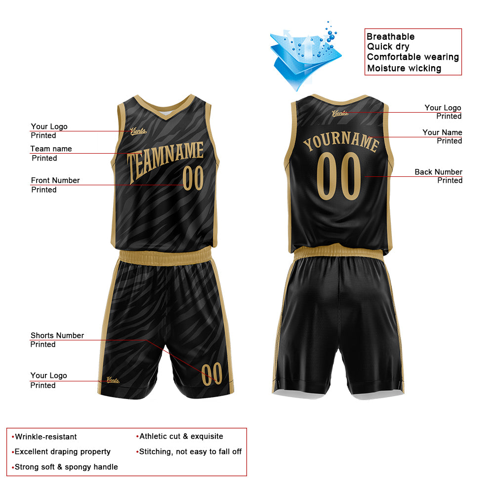 Uniforme de baloncesto negro personalizado con tu logotipo-nombre y número impresos