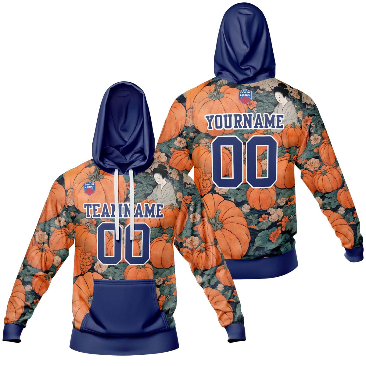 Sudadera con capucha degradada personalizada para hombre-mujer-niña o niño Imprime tu logotipo-nombre y número