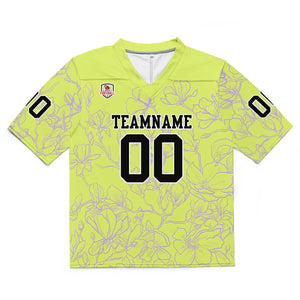 Camiseta de fútbol personalizada con nombre y número del equipo impresos y bordados en color amarillo