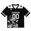 Camiseta de fútbol personalizada con nombre y número del equipo impresos y bordados-color negro