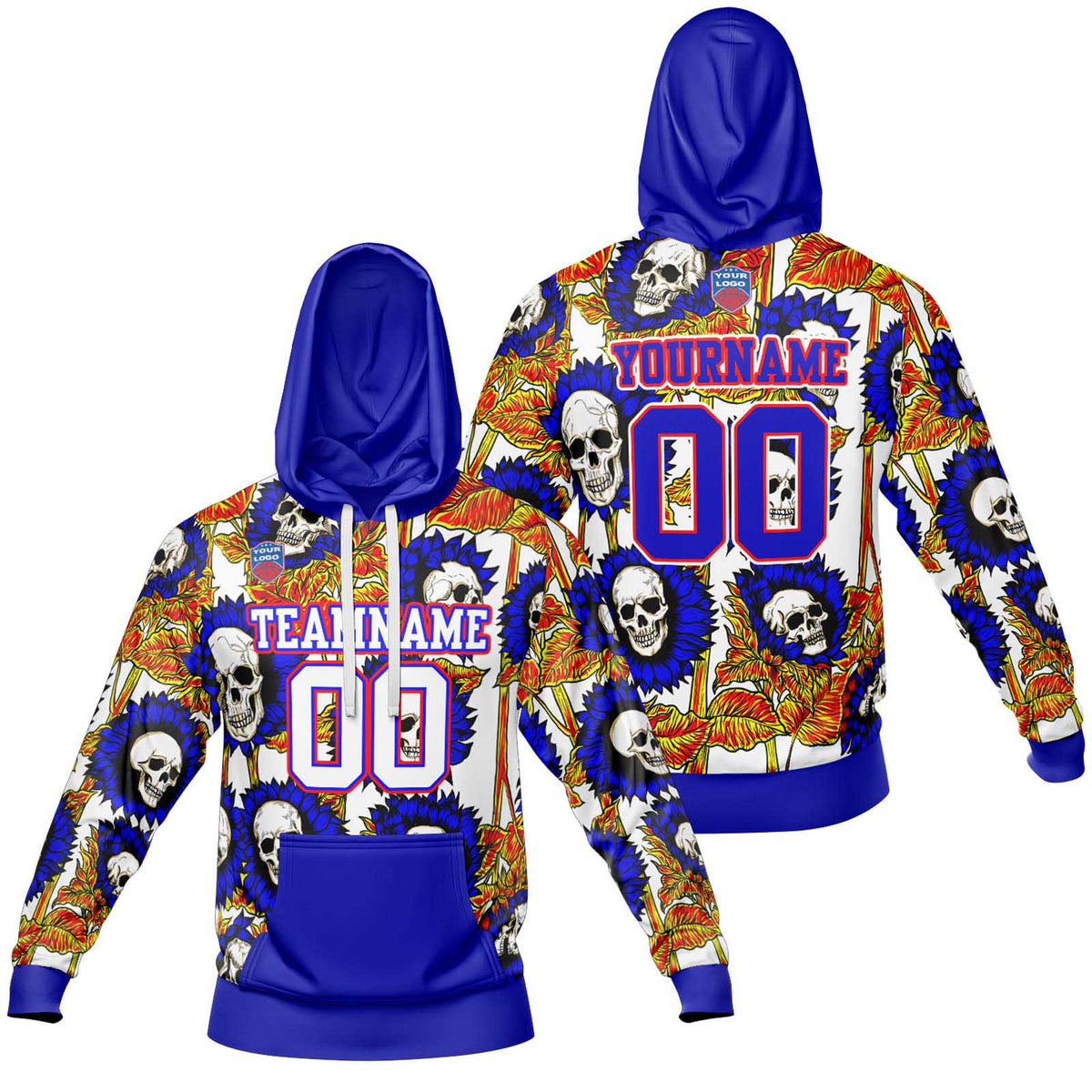 Sudadera con capucha degradada personalizada para hombre-mujer-niña o niño Imprime tu logotipo-nombre y número
