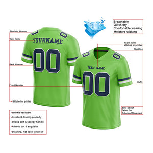 customized authentic football jersey green blue -white mesh