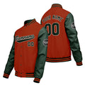 Chaquetas universitarias personalizadas de color naranja y verde para hombres & mujeres y jóvenes & Chaquetas Letterman personalizadas