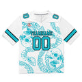 Camiseta de fútbol personalizada con nombre y número del equipo bordados y estampados-color verde azulado