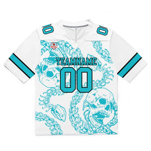 Camiseta de fútbol personalizada con nombre y número del equipo bordados y estampados-color verde azulado