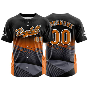 Camiseta de béisbol amarilla personalizada con botones para hombre mujer adulto y joven Estampado de nombre número y logotipo