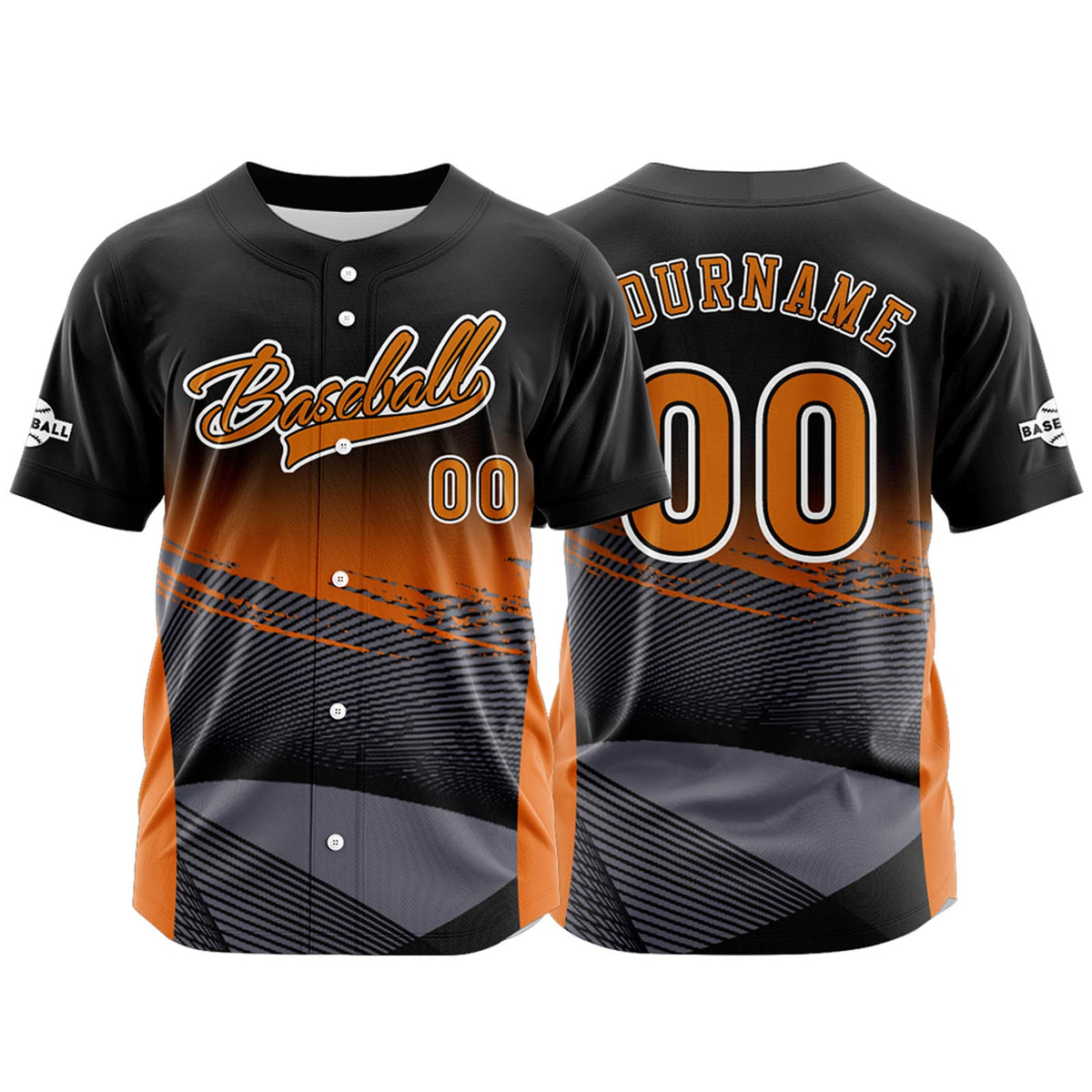 Camiseta de béisbol amarilla personalizada con botones para hombre mujer adulto y joven Estampado de nombre número y logotipo