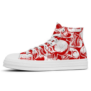 Resalta tu estilo con las zapatillas de lona de caña media Skeleton para hombre y mujer