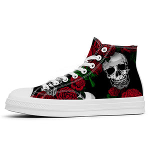Resalta tu estilo con las zapatillas de lona de caña media Skeleton para hombre y mujer