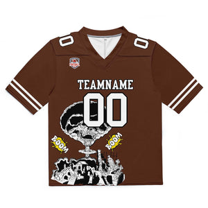 Camiseta de fútbol personalizada con nombre y número del equipo impresos y bordados-color marrón