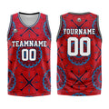 Uniforme de baloncesto rojo personalizado con tu logotipo-nombre y número impresos