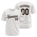 Camiseta de béisbol personalizada con diseño bordado & estilo hip hop & color blanco y marrón