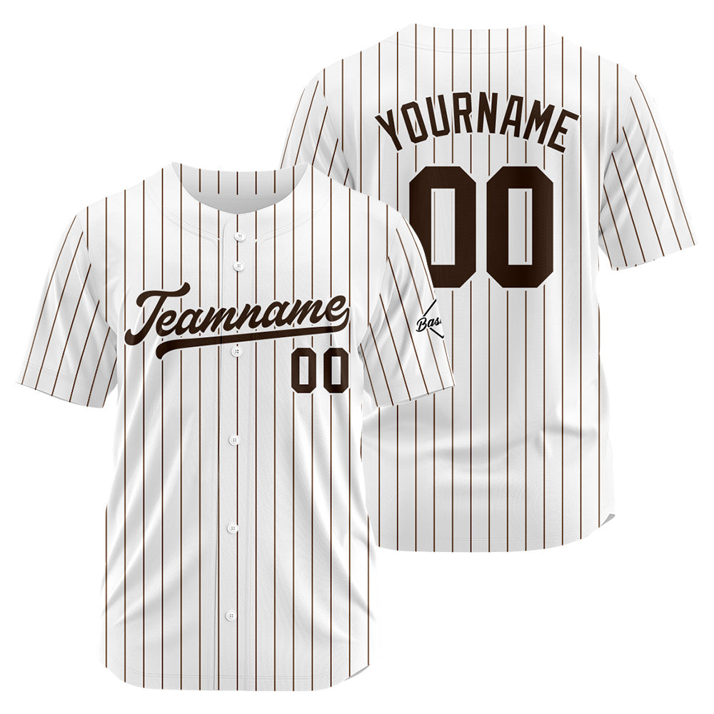 Camiseta de béisbol personalizada con diseño bordado & estilo hip hop & color blanco y marrón