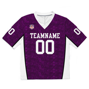 Camiseta de fútbol personalizada con nombre y número del equipo bordados-color morado