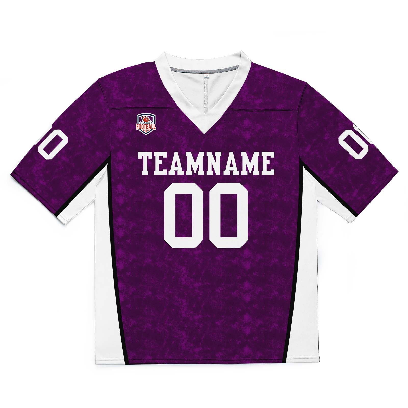 Camiseta de fútbol personalizada con nombre y número del equipo bordados-color morado