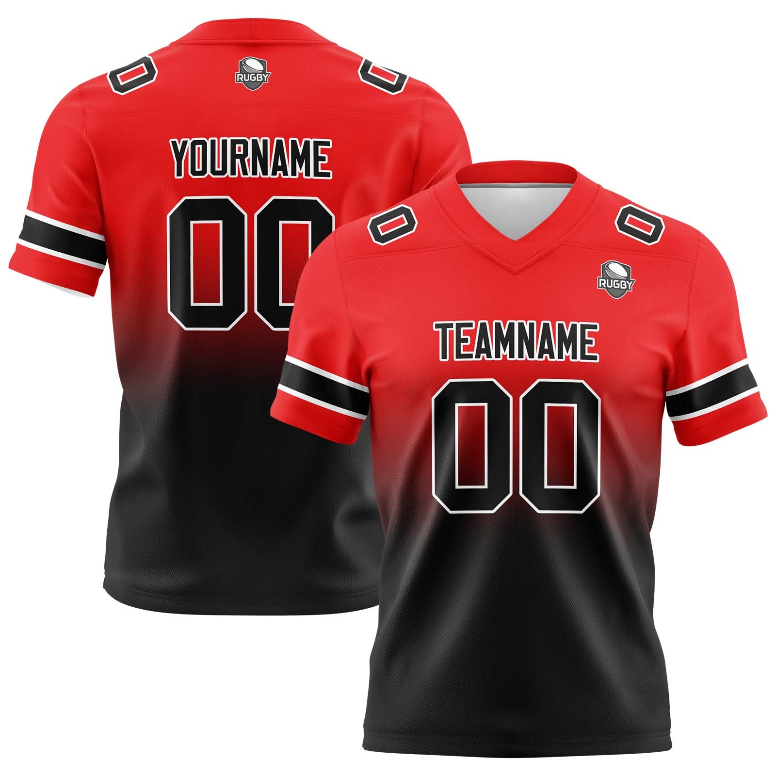 Camisetas de fútbol personalizadas con degradado-nombre-número y logotipo para adultos-niños y equipos