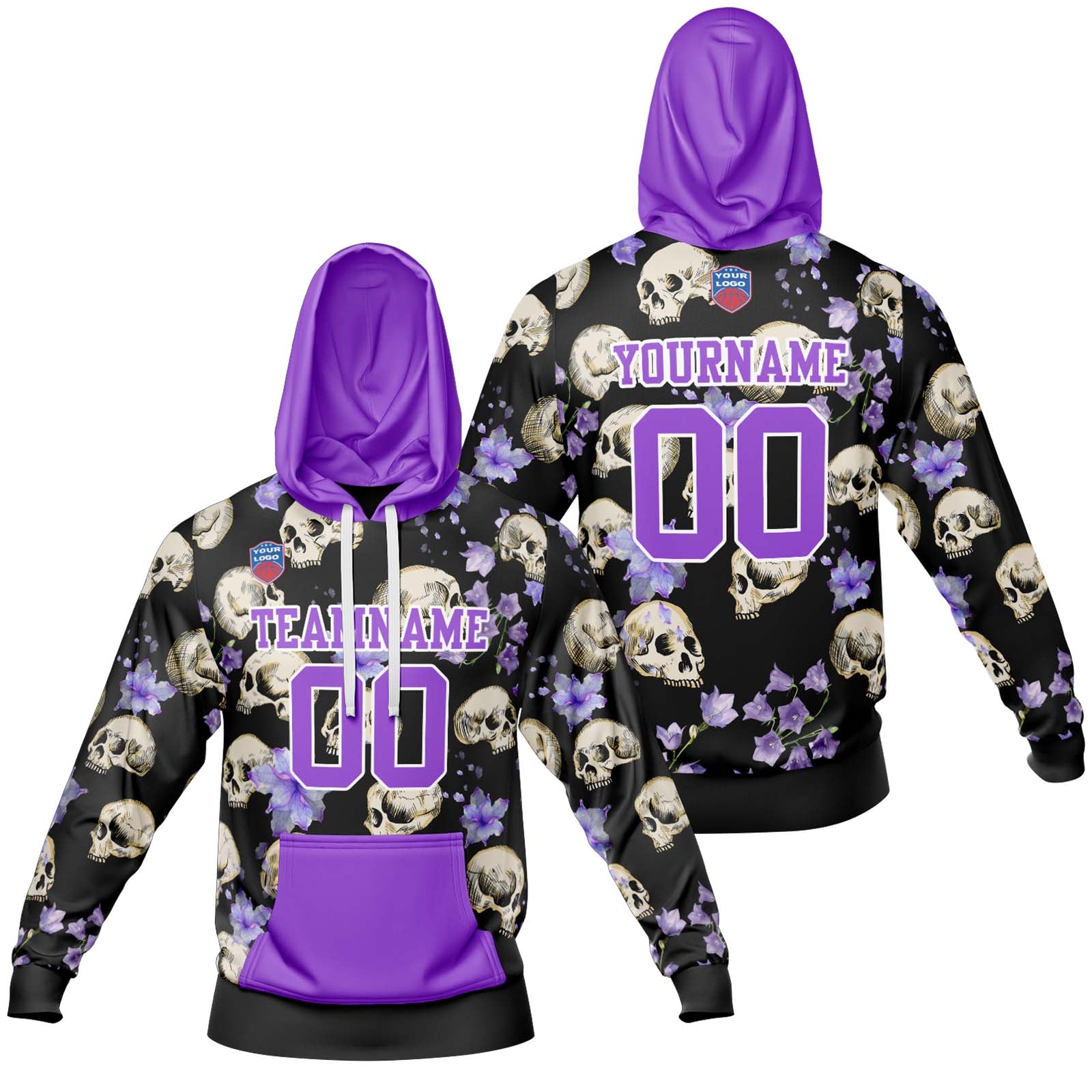 Sudadera con capucha degradada personalizada para hombre-mujer-niña o niño Imprime tu logotipo-nombre y número