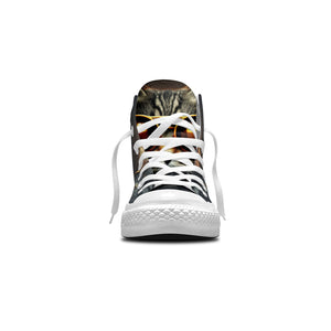 Moda felina original: Zapatillas de lona de media caña increíblemente modernas para hombre y mujer