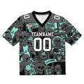 Camiseta de fútbol personalizada con nombre y número del equipo impresos y bordados-color verde claro