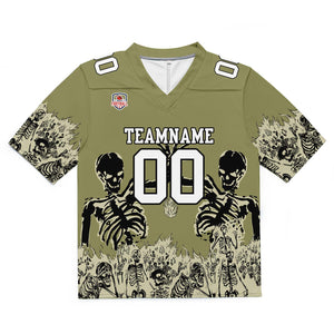 Camiseta de fútbol personalizada con nombre y número del equipo bordados-color verde oliva