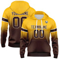 Sudadera con capucha degradada personalizada para hombre-mujer-niña o niño Imprime tu logotipo-nombre o número en amarillo y marrón