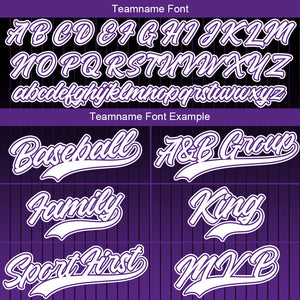 Camiseta de béisbol con dise?o personalizado estampado completo en negro y morado