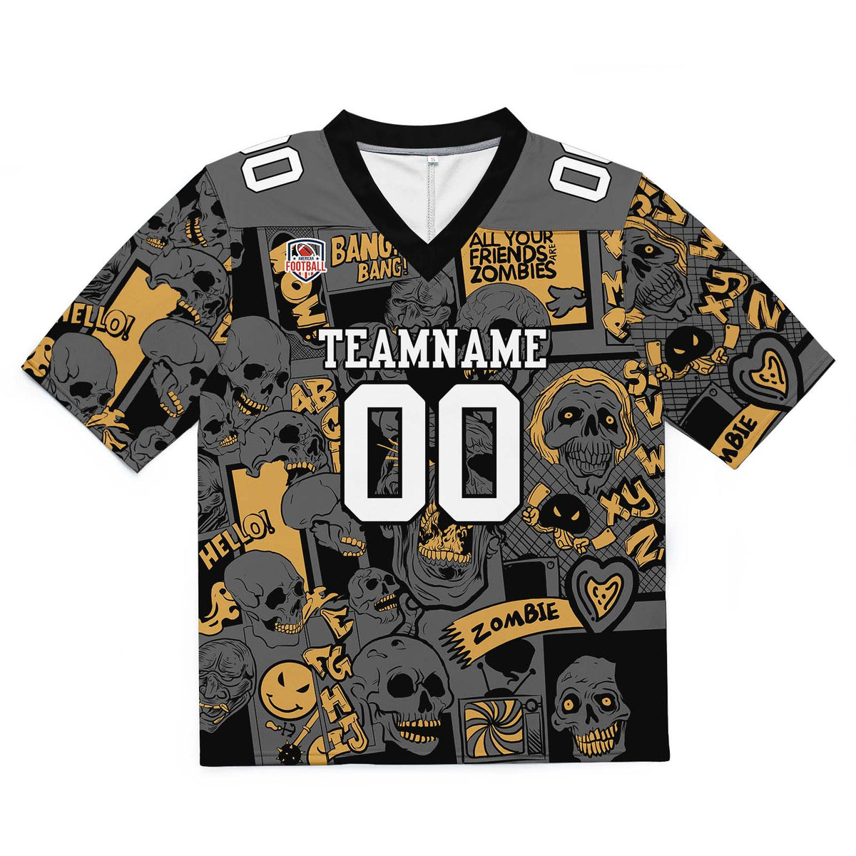 Camiseta de fútbol personalizada con nombre y número del equipo impresos y bordados-color naranja