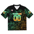 Camiseta de fútbol personalizada con nombre y número del equipo bordados y estampados en degradado verde y naranja