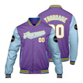 Chaquetas universitarias personalizadas en color morado y azul para hombres & mujeres y jóvenes & Chaquetas estilo Letterman personalizadas