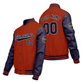 Chaquetas universitarias personalizadas de color naranja y morado para hombres & mujeres y jóvenes & Chaquetas Letterman personalizadas