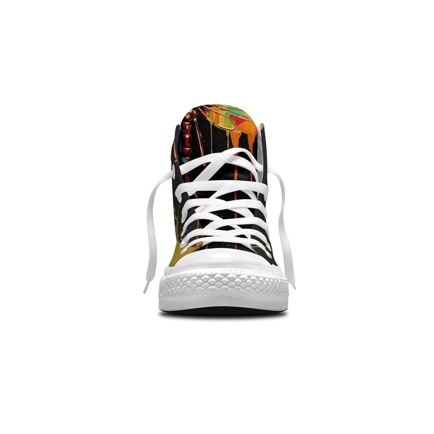 Creatividad líquida: eleva tu estilo con zapatillas de lona de media caña para hombre y mujer Diseños de libélulas con efecto de goteo que transforman cada paso