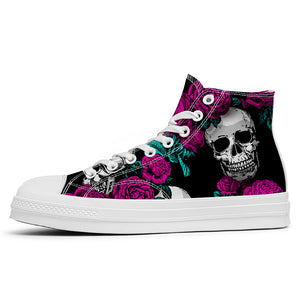 Resalta tu estilo con las zapatillas de lona de caña media Skeleton para hombre y mujer