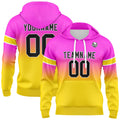 Sudadera con capucha degradada personalizada para hombre-mujer-niña o niño Imprime tu logotipo-nombre o número Rosa y amarillo