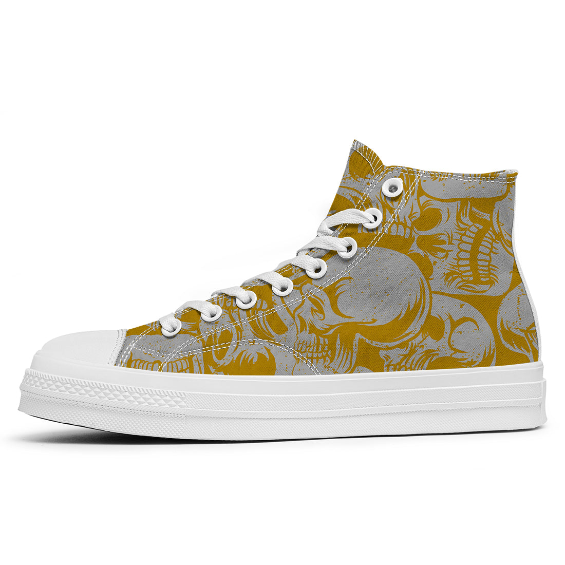 Resalta tu estilo con las zapatillas de lona de caña media Skeleton para hombre y mujer