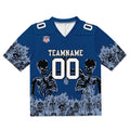 Camiseta de fútbol personalizada con nombre y número del equipo impresos y bordados-color azul