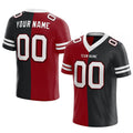 custom authentic split fashion football jersey red-black-white mesh