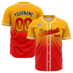 Camisetas de béisbol personalizadas con degradado nombre número y logotipo