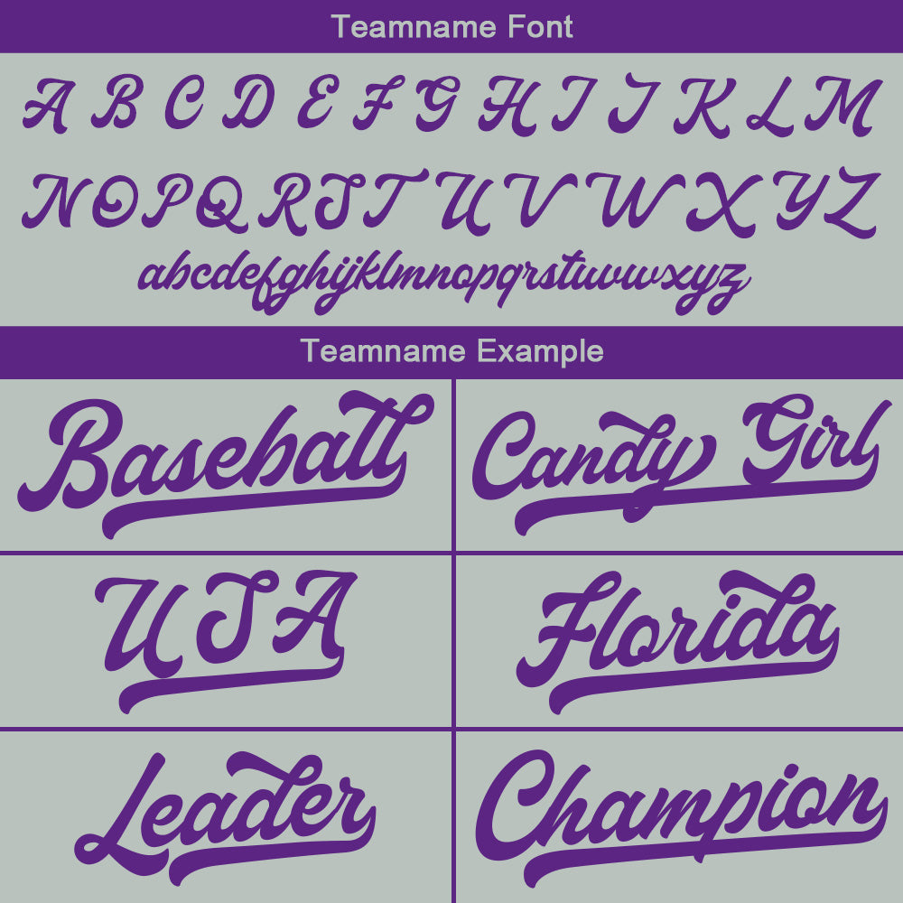 Camiseta de béisbol personalizada con diseño bordado & estilo hip hop & color gris y morado