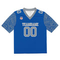 Camiseta de fútbol personalizada con nombre y número del equipo impresos y bordados-color azul