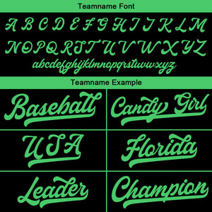 Camiseta de béisbol personalizada con diseño bordado & estilo hip hop & color negro y verde