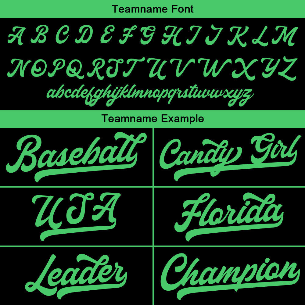 Camiseta de béisbol personalizada con diseño bordado & estilo hip hop & color negro y verde