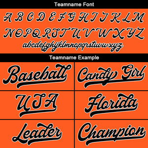 Camiseta de béisbol personalizada con diseño bordado & estilo hip hop & color naranja y negro