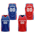 Traje de baloncesto reversible personalizado en rojo y blanco para adultos y niños