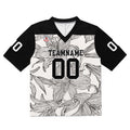 Camiseta de fútbol personalizada con nombre y número del equipo impresos y bordados-en blanco y negro