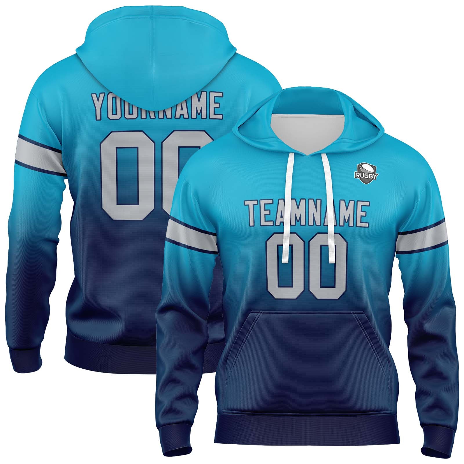 Sudadera con capucha personalizada con degradado para hombre-mujer-niña o niño Imprime tu logotipo-nombre o número